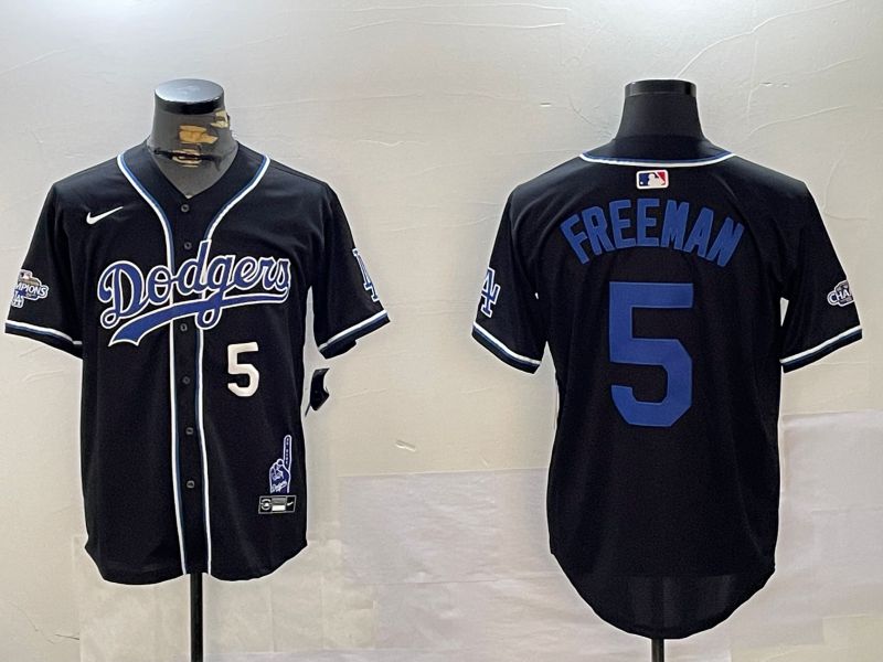 Men Los Angeles Dodgers #5 Freeman Black Game 2024 Nike MLB Jersey style 12024